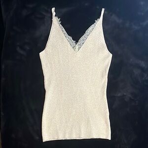 Elegant Cream Lace Clara Trim Women's Top (Small/Medium)